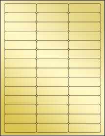 Sheet of 2.625" x 0.75" Gold Foil Inkjet labels