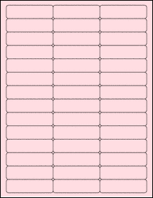 Sheet of 2.625" x 0.75" Pastel Pink labels