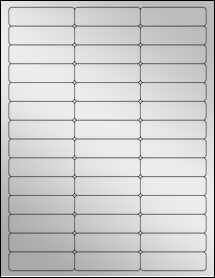 Sheet of 2.625" x 0.75" Silver Foil Inkjet labels