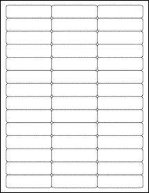 Sheet of 2.625" x 0.75" Standard White Matte labels