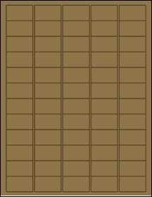 Sheet of 1.5" x 0.875" Brown Kraft labels