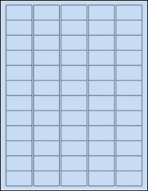 Sheet of 1.5" x 0.875" Pastel Blue labels