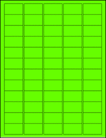 Sheet of 1.5" x 0.875" Fluorescent Green labels