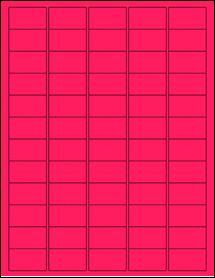 Sheet of 1.5" x 0.875" Fluorescent Pink labels