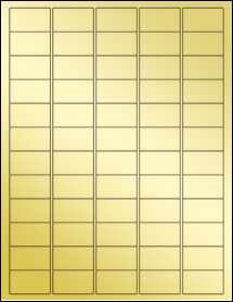 Sheet of 1.5" x 0.875" Gold Foil Inkjet labels