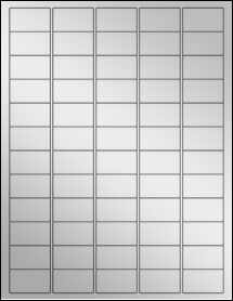 Sheet of 1.5" x 0.875" Silver Foil Inkjet labels