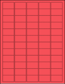 Sheet of 1.5" x 0.875" True Red labels