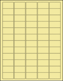 Sheet of 1.5" x 0.875" Pastel Yellow labels