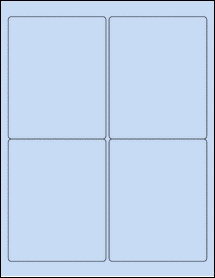 Sheet of 3.9" x 4.875" Pastel Blue labels