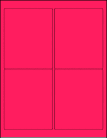 Sheet of 3.9" x 4.875" Fluorescent Pink labels