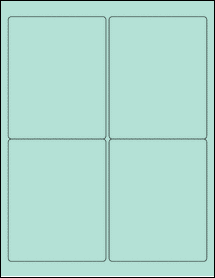 Sheet of 3.9" x 4.875" Pastel Green labels