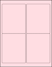 Sheet of 3.9" x 4.875" Pastel Pink labels