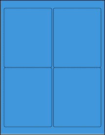 Sheet of 3.9" x 4.875" True Blue labels