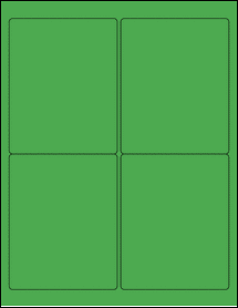 Sheet of 3.9" x 4.875" True Green labels