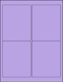 Sheet of 3.9" x 4.875" True Purple labels