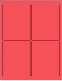 Sheet of 3.9" x 4.875" True Red labels