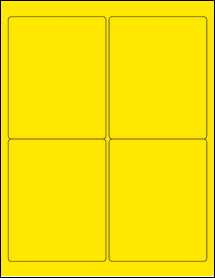 Sheet of 3.9" x 4.875" True Yellow labels