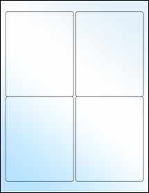 Sheet of 3.9" x 4.875" White Gloss Inkjet labels