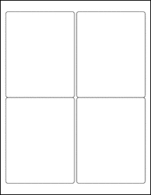 Sheet of 3.9" x 4.875" Aggressive White Matte labels