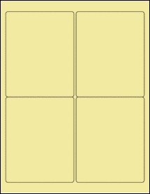Sheet of 3.9" x 4.875" Pastel Yellow labels