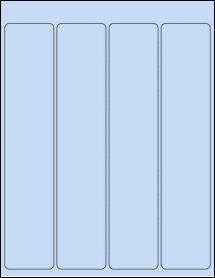 Sheet of 1.959" x 9.795" Pastel Blue labels