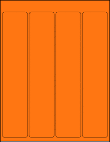 Sheet of 1.959" x 9.795" Fluorescent Orange labels