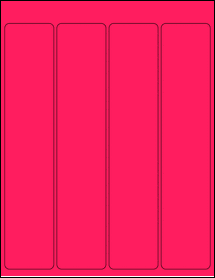 Sheet of 1.959" x 9.795" Fluorescent Pink labels