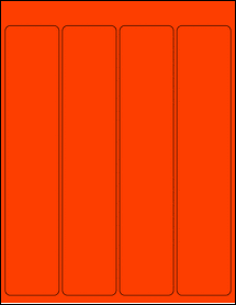 Sheet of 1.959" x 9.795" Fluorescent Red labels