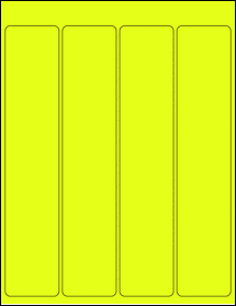 Sheet of 1.959" x 9.795" Fluorescent Yellow labels
