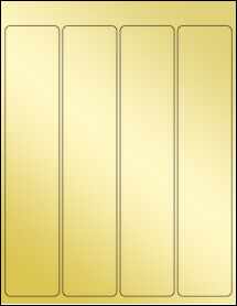 Sheet of 1.959" x 9.795" Gold Foil Inkjet labels