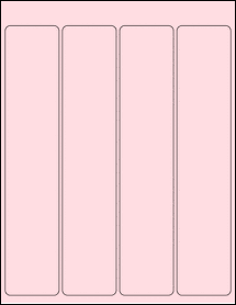 Sheet of 1.959" x 9.795" Pastel Pink labels