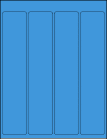 Sheet of 1.959" x 9.795" True Blue labels