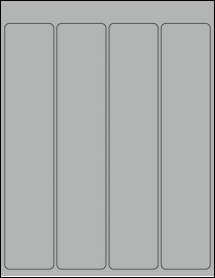 Sheet of 1.959" x 9.795" True Gray labels