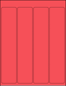 Sheet of 1.959" x 9.795" True Red labels
