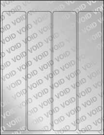 Sheet of 1.959" x 9.795" Void Silver Polyester labels