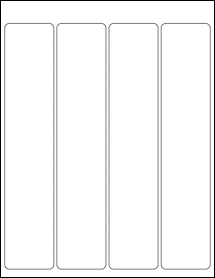 Sheet of 1.959" x 9.795" Standard White Matte labels