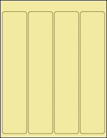 Sheet of 1.959" x 9.795" Pastel Yellow labels