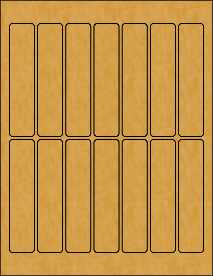 Sheet of 1" x 4.5" Brown Kraft labels