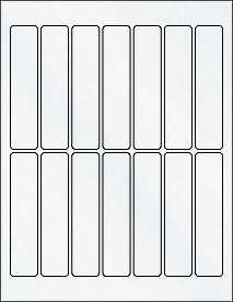 Sheet of 1" x 4.5" Clear Matte Laser labels