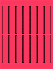 Sheet of 1" x 4.5" Fluorescent Pink labels