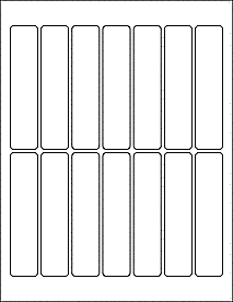 Sheet of 1" x 4.5" Weatherproof Polyester Laser labels