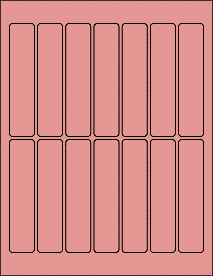 Sheet of 1" x 4.5" Pastel Pink labels