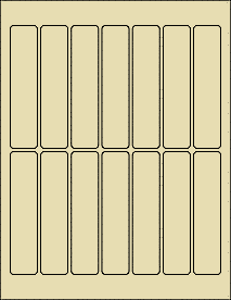 Sheet of 1" x 4.5" Light Tan labels