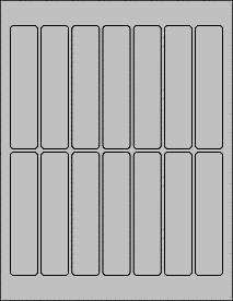 Sheet of 1" x 4.5" True Gray labels