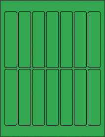 Sheet of 1" x 4.5" True Green labels