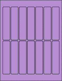 Sheet of 1" x 4.5" True Purple labels