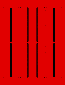 Sheet of 1" x 4.5" True Red labels