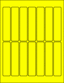 Sheet of 1" x 4.5" True Yellow labels