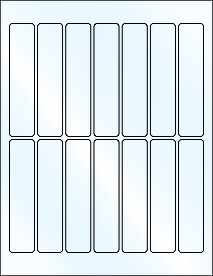 Sheet of 1" x 4.5" White Gloss Inkjet labels