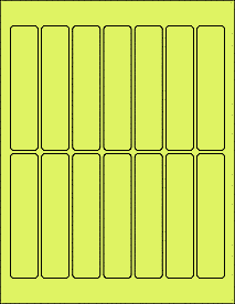 Sheet of 1" x 4.5" Pastel Yellow labels